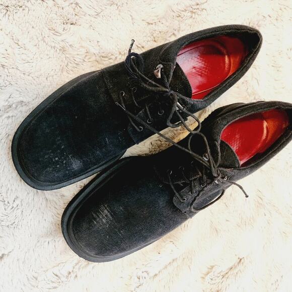 SALVATORE FERREGAMO SPORT SUEDE LACE UP BLACK  SHOES SIZE 8 1190 - Picture 2 of 9